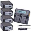 CQJFCYBRA Batteria For Videocamera VW-VBG6 VBG6 Da 4 Pezzi + Caricatore Doppio LCD Veloce, Compatibile Con Panasonic, For AG-AC160A, AG-AC7, AG-AC130A, AG-HMC150