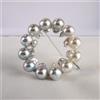 COMOTO Spilla/pendente circolare multi-argento giapponese Akoya Pearl, design a colo...