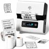 Phomemo M221 Stampante Etichette Adesive Monocromatico - Stampante Codice a Barre, Etichettatrice Portatile con PC IOS Android, per Indirizzi, Codici a Barre, Ufficio, con 3 Rotoli Etichette(Bianco)