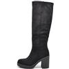 IF Fashion Scarpe da Donna Stivali Camperos Polpaccio Con Tacco Alto Grosso Platform Camoscio 2333 nero N.38