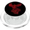 Embercore Tees and Phoenix Arcana Gifts Fictional Phoenix Creatura In Volo Illustrazione Rosso PopSockets PopGrip per MagSafe