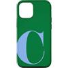 Retro Large Initials - Accessories by B. Custodia per iPhone 12/12 Pro Personalized Initial Letter C Blue Minimalist Monogram Name