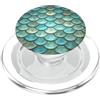 Cute Mermaid Blue Cell Phone Grips Beach Mermaid Phone Grip Teal Blue Mermaid Scales Wave Ocean Theme PopSockets PopGrip per MagSafe