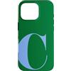 Retro Large Initials - Accessories by B. Custodia per iPhone 16 Pro Personalized Initial Letter C Blue Minimalist Monogram Name