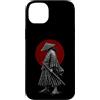 JapanbyAxis1 Custodia per iPhone 14 Plus Giapponese Samurai Warrior Kanji Red Sun Art