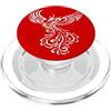 Embercore Tees and Phoenix Arcana Gifts Rising From The Ashes Phoenix White Illustrazione PopSockets PopGrip per MagSafe