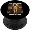 Total Solar Eclipse 2026 Cat Sky Watcher Gatti di eclissi solare totale con occhiali 2026 Agosto PopSockets PopGrip Adesivo