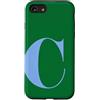 Retro Large Initials - Accessories by B. Custodia per iPhone SE (2020) / 7/8 Personalized Initial Letter C Blue Minimalist Monogram Name