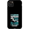 Cervical Cancer Awareness Teal Ribbon Ap Custodia per iPhone 11 Pro Max Nastro color foglia di tè I Love Someone With Cervicale Cancer To The Moon