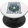 Berry Blossom Artworks Progettazione botanica della frutta della corona dei mirtilli disegnata a mano PopSockets PopGrip Adesivo