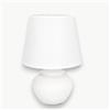 KORAT - Lampada da Tavolo con Base in Ceramica e Paralume in Tessuto Bianco - Design Moderno ed Elegante - Attacco E14 Max 60W - Disponibili in 2 Varianti (Ovale)