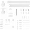 HOMCOM Hardware per porte scorrevoli 200 cm, kit di accessori per porta scorrevole con 2 guide in acciaio al carbonio e guida a pavimento, per garage, armadio/guardaroba, bianco