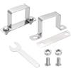 sourcing map Sourcingmap, 2 pezzi di morsetto a U per tubo quadrato, 50x50mm, morsetto a staffa quadrata in acciaio inox 304 con bullone, piastra, dadi e chiave per tubi, porte chiuse, barre di supporto, ringhiere