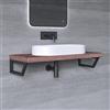 Mai & Mai Supporto da Parete per Lavandino Lavabo d'Appoggio Mensole WH04 Reggimensola Porta-Asciugamano in Acciaio Inossidabile BTH: 38x2,5x15cm, Nero