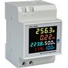 Bahwphry Contatore Elettrico Digitale su Guida DIN 1 Pezzo Misuratore di Corrente Voltmetro 100A AC40-300V