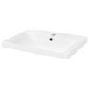ML DESIGN modern living ML-Design Lavabo in Ceramica Bianca 51x15,5x41,5 cm Lavandino da Incasso Quadrato Moderno Bacinella Lavamani per il Bagno e Toilette Lavello con Scarico Standard Foro per Rubinetto e Troppopieno