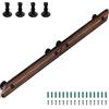 Eikuavons Corrimano in legno di pino, 150 cm, corrimano da parete, scale, corrimano in legno antiscivolo con supporti a parete, materiale di montaggio, montaggio laterale per scale, balcone, marrone