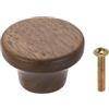 QUARKZMAN Pomello Rotondo Per Cassetto In Legno, Diametro 1.57 Pomelli Per Comò Testa Piatta Con Viti Per Mobili Cassetto Armadio Credenza, Noce