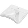 Inbagno Lavabo sospeso rettangolare in ceramica bianco lucido, L 66 x P 58 cm, ideale per disabili e anziani