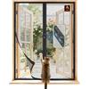 SCREEN DOOR Zanzariera per Finestre 130x120 cm, Installazione Semplice, Fibra di Vetro Ignifuga e Antistrappo, Design con Cerniera Appositamente Studiato per Finestre, Zanzariera Flessibile, Nero