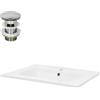 ML DESIGN modern living ML-Design Lavabo in Ceramica Bianca 61 x 16,5 x 46 cm Lavandino da Incasso Rettangolare Design Moderno Lavamani Bacinella Sanitari Bagno Toilette Casa Lavello incl. Set di Scarico con Troppopieno