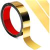 qhklew 5 M Modanatura Metallizzata, Modanatura da parete in acciaio inox, Modanatura Flessibile Autoadesiva, per Arredare Camere e Soggiorni, Oro
