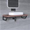 Mai & Mai Supporto da Parete per Lavandino Lavabo d'Appoggio Mensole WH04 Set 2 Reggimensole Porta-Asciugamani in Acciaio Inossidabile BTH: 43x2,5x15cm, Nero