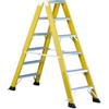 Svelt Scala Doppia Professionale in Vetroresina con 6 Gradini in Alluminio - EN131, Isolante Elettrica, Portata 150 kg, Antisdrucciolo, Uso Professionale