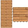 Monucep Piastrelle in legno, 30 x 30 cm, 6 doghe in stile balcone, 22 piastrelle per piastrelle da 2 m², resistenti alle intemperie, in legno di acacia, per pavimenti in legno, sistema a scatto con