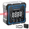 AUTOUTLET Inclinometro Digitale Ricaricabile,Level Box Digitale 4×90°con Laser e Retroilluminazione,4 Lati Magnetici/Impermeabile IP54, Angle Finder per Installazione Tubi Livellamento(6x6x3 cm)