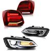 VLAND Motor Set di fari e luci posteriori VLAND, compatibile per Polo 5 Polo MK5 6R 6C 2009-2017 (Non per GTI/1.2 TSI/R), Per guida a sinistra (+Luce posteriore rossa)