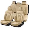 FLORICH Coprisedili in pelle, Coprisedili auto Coprisedili Anteriori e Posteriori 5 sedili, Coprisedili set completo Universale Adatto per La Maggior Parte delle Auto, Berline, SUV e Camion