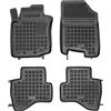 Rezaw-Plast REZAW PLAST 201211 Tappetino in Gomma nero anteriore e Posteriore Compatibilità con CITROËN C1 PM, PN, PEUGEOT 107 Hatchback PM, PN, TOYOTA AYGO WNB1, KGB1