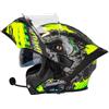 YPDOPORA Casco Moto Bluetooth con Doppia Visiera Casco Moto Integrale Apribile Modulare Approvato DOT, Casco Moto da Strada per Uomo Donna,Giallo,M57~58cm