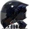 QJWMatic Casco da Moto Integrale con Doppia Visiera, Omologato ECE, con Tecnologia Bluetooth Integrata, Apribile per Uomo E Donna C,XXXL63-64CM