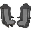 Generisch Coprisedili per camion Stralis S-Way Eco Pelle 1+1 per camion Coprisedili Coprisedili Coprisedili Vestibilità Grigio (Sedile passeggero e conducente)
