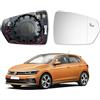 Polcar Vetro Specchietto Retrovisore per Vw Polo VI, Audi A1, Blind Spot Assist, Riscaldabile,2GO857521D,2GO857522E (DESTRO)