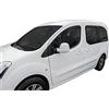 J&J AUTOMOTIVE GP Deflettori per Peugeot Partner 2008-2018, 2 pezzi | 2 deflettori GP per Peugeot Partner, policarbonato flessibile, finitura nera, canale del finestrino.