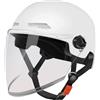 lyanny Casco Mezzo | Casco Aperto,Cappello Protezione Solare Sgancio Rapido Retro per Donna Uomo Adulto Scooter Elettrico ATV Motocross Viaggio