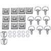 SHMT 10 set di chiusure a sgancio rapido per carenatura a un quarto di giro Bulloni ad anello a D Bulloni perni clip per 15 mm, cromo