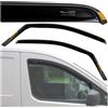 CHROMEMASTER HEKO - Compatibile con Volkswagen VW Caddy 4 2020+ Deflettori per Vetri Laterali; Anteriori; Due Pezzi; Deflettori d'Aria Antipioggia, Antiturbo, Oscurati, Aerodinamici; Montaggio Rapido