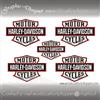 worldcustomchopper 5 Adesivi Stickers Worldcustom compatibili con Harley Davidson Casco Bandit Moto Custom (BORDO ROSSO)