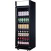 METRO Professional Frigorifero per bevande in acciaio/alluminio, porta in vetro con serratura e chiave, 4 ripiani regolabili, 180 W, illuminazione a LED (Nero, 347 L - con tettuccio)