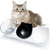 KATLKIU Ciotole rialzate per gatti 3 pezzi 15° Antivomito - Base antiscivolo, ciotole rimovibili, design con orecchie di gatto, per croccantini/paté/acqua, per gattini e gatti adulti(Bianco)
