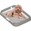 Dmuzsoih Vasino per cani, 47 x 36 x 5,5 cm, tappetino per pipì, WC per addestramento cani, toilette portatile per cuccioli con colonna rimovibile, antiscivolo per allenamento interno a