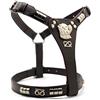 Autumnn Equestrian Pettorina in pelle per cani Staffy imbracatura Staffordshire Bull Terrier con motivo testa e nodo Staffordshire Bullterrier (da 50 cm a 50 cm, marrone con borchie argentate)