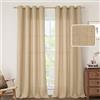 LAMIT Tende in lino semitrasparente naturale, lunghe 213 cm, set di 2 pannelli, con occhielli per filtrare la luce, per camera da letto, soggiorno, privacy, pannelli per finestre per casa colonica,