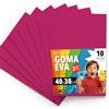 OFITURIA Fogli di Gomma Eva Colorata per Lavoretti Creativi, Fai-da-te, Progetti Scolastici, Scrapbooking, Decorazioni Artistiche e Biglietti 40x30cm (Fucsia, 10 pz)