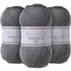 Utopia Crafts DK Double Knitting Yarn 3x 100g (Grey Heather)