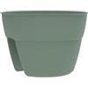EDA - Vaso ponticello Osaka 8 L - Sistema di fissaggio semplice e brevetto - per balconi e ringhiere - Ø 30,6 x H.20,6 cm - Verde alloro